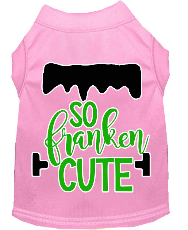 So Franken Cute Screen Print Dog Shirt Light Pink XS